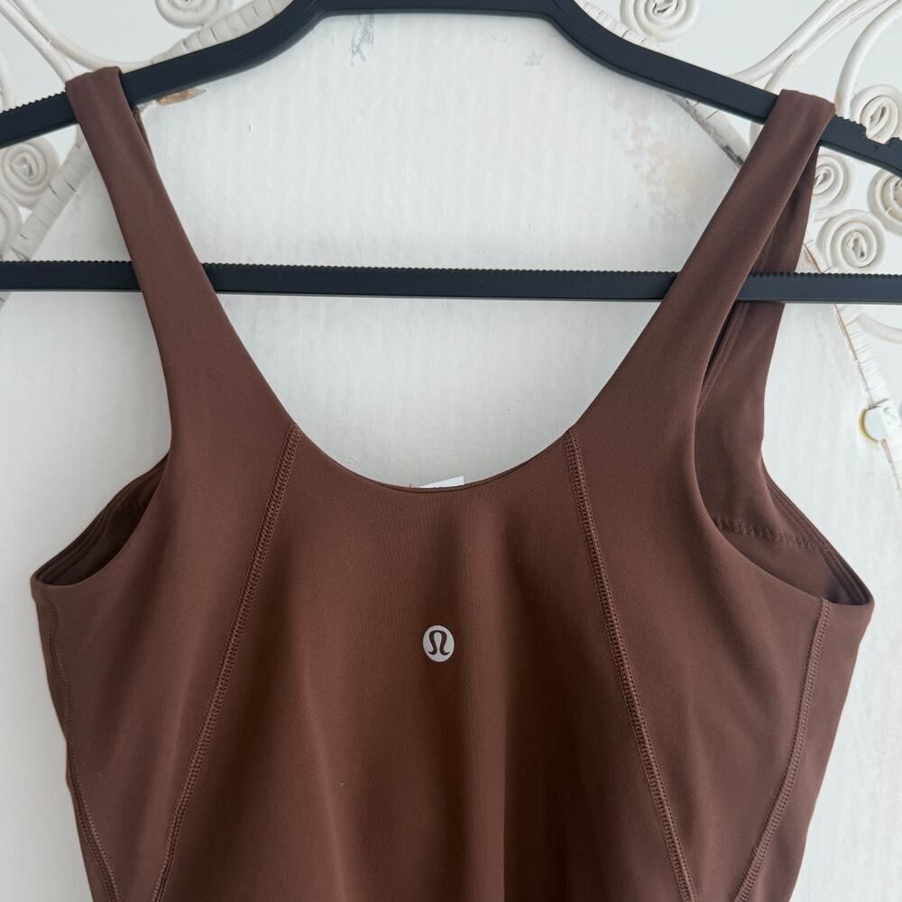 Lululemon Align Bodysuit Womens 4 Brown Java Thong Tank Top Nulu Minimalist NEW - Picture 4 of 6